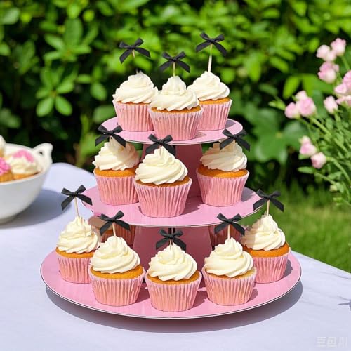 48Pcs Bow Cupcake Toppers (48 Count)