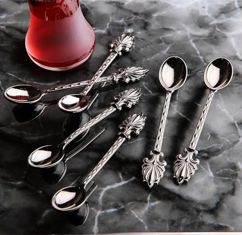 Decorative Zamac Tea Spoons Set (6 Count)