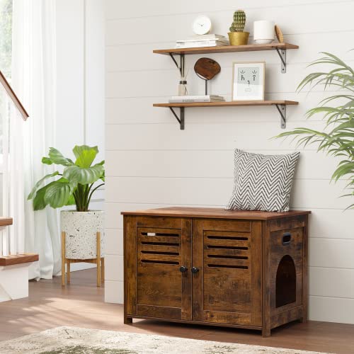 Wall Shelves 23.6" Long Floating Shelves with Metal Brackets (2 Count)