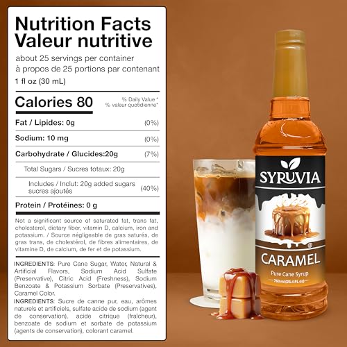Coffee Syrup Caramel Flavored Syrup for Drinks (25.4 Fl Oz)