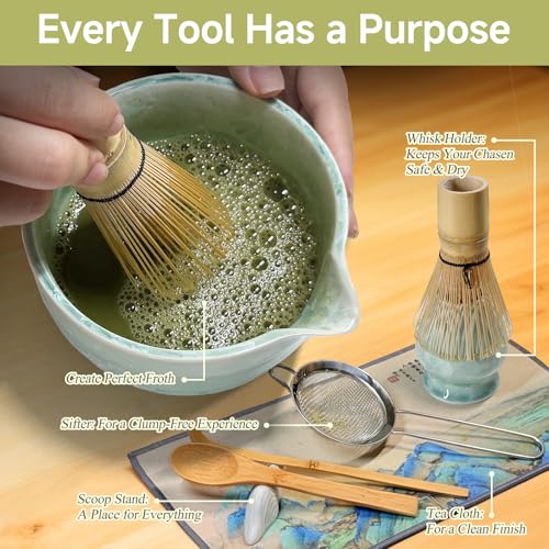 Matcha Whisk Set with Ceramic Bowl