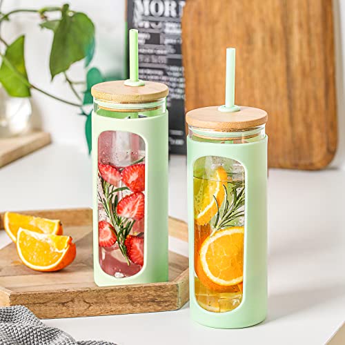 20oz Glass Tumbler with Straw and Lid