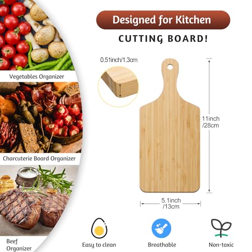 6 Pcs Thicken Cutting Board Bulk Wood Board for Chopping Serving Charcuterie Material for Laser Engraving Mother' Day Wedding Housewarming Gift (6 Count)