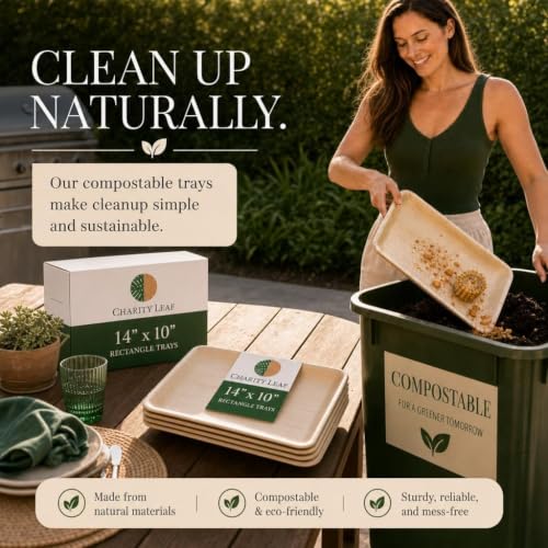 Disposable Bamboo 14" x 10" Trays (200 Count)