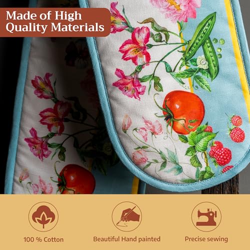 Double Oven Mitts 100% Cotton Double Oven Glove