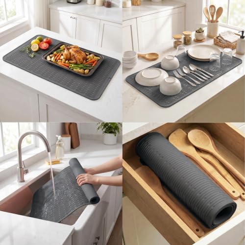 Silicone Dish Drying Mat for Multiple Usage