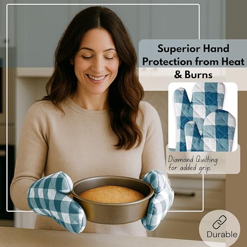 Buffalo Plaid Check Oven Mitts and Pot Holders Set of 4 (4 Count)