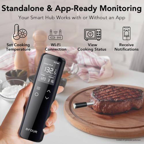 Wireless Meat Thermometer Bluetooth with Digital Standalone Base