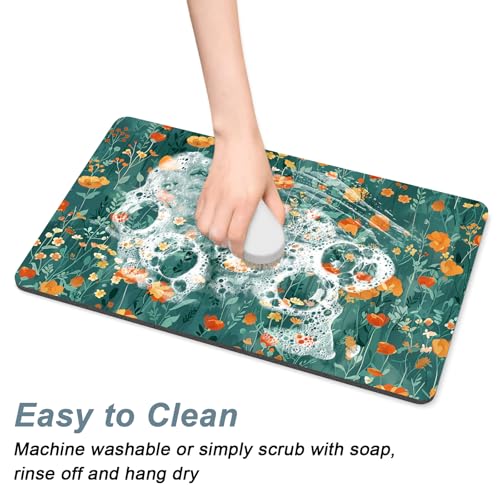 Coffee Mat 12" x 19" Cute Coffee Bar Mats for Espresso Machine Station Accessories and Organizer