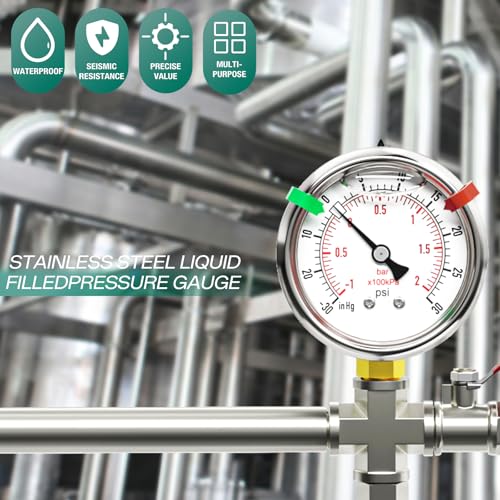 Glycerin Filled Vacuum Pressure Gauge