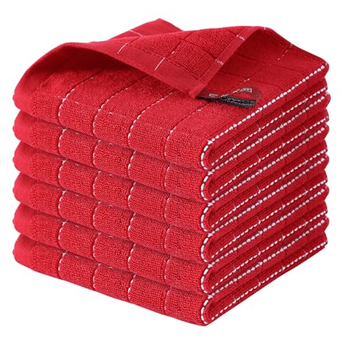 100% Cotton Terry Kitchen Dish Cloths (6 Count)