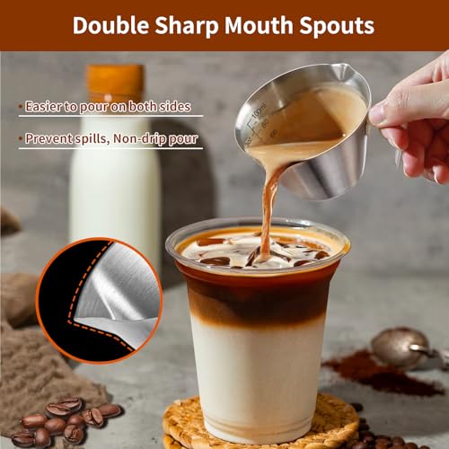 1 Pc Stainless Steel Espresso Shot Cup with Dual Scale