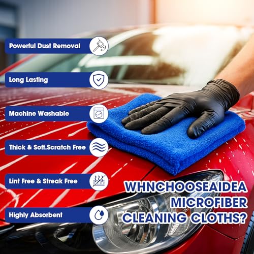 30 Pcs16 x 16 Inch Edgeless Microfiber Plush Towels for Cars Detailing Drying Wash Polishing Absorbent Cleaning Cloths