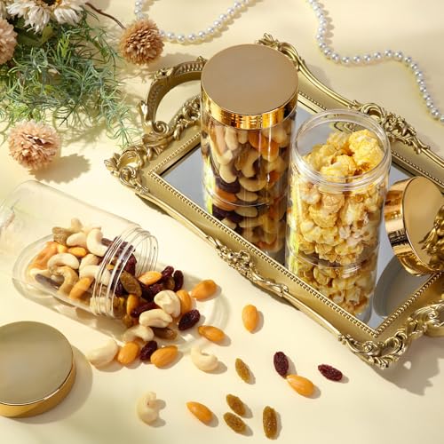 4 Pcs Plastic Jars Wide Mouth with Lids (4 Count)