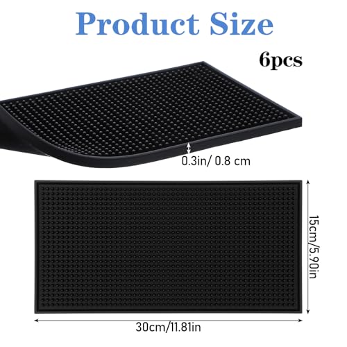 6 Pack Black Bar Mat (6 Count)