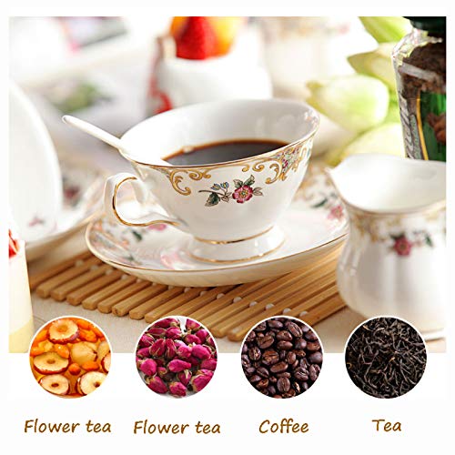 Utility Porcelain Tea Sets Afternoon Tea Set Bone China Coffee Cup and Saucer Gift Set Teapot Sugar Bowl Cream Pitcher British Royal Wedding Tea Service for Adults Teapots