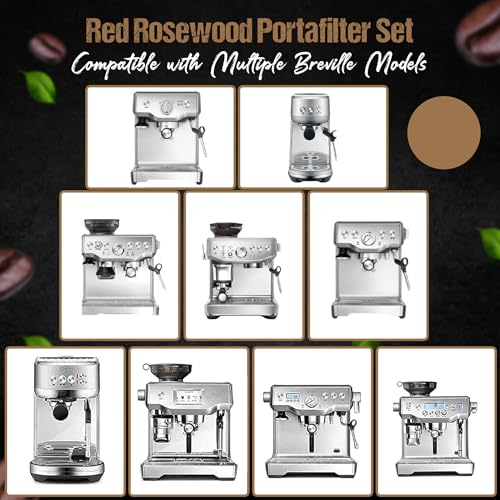 54mm Bottomless Portafilter for Breville Espresso Machines with 18g Filter Basket & 53.35mm Espresso Puck Screen Naked