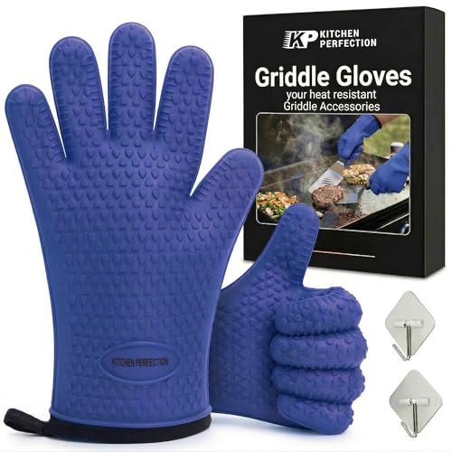 Silicone Griddle Grill Gloves Heat Resistant Oven Mitts