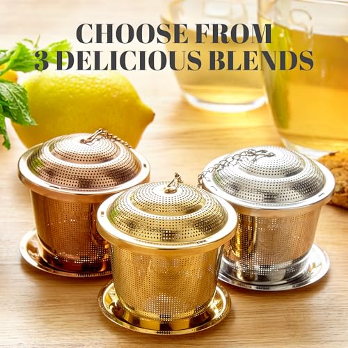 Tea Infuser Set of 2 with Tea Scoop & Drip Trays