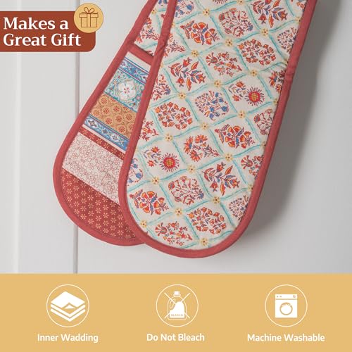 Double Oven Mitts 100% Cotton Double Oven Glove