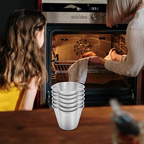 6Pcs Pudding Molds Aluminum Baking Cups Cupcake Mould Muffin Tin Nonstick Pudding Pan Egg Tart Molds Baking Tool for Kitchen Mini Pie Tins