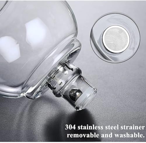 Lazy Kungfu Glass Tea Set Magnetic Water Flow Teapot with Rotating Cover Semi Automatic Glass Jug Transparent