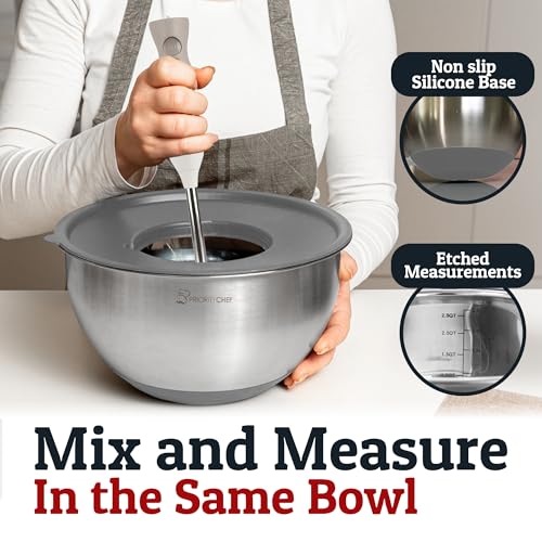 Stainless Steel Mixing Bowls with Lids Set (5 Count)