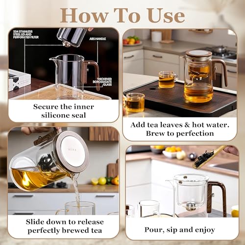 Magic Glass Tea Pot with Infuser for Loose Tea