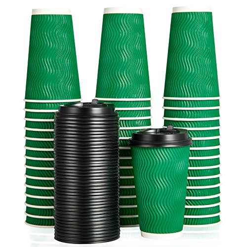 80 Count 16 oz Coffee Cups with Lids