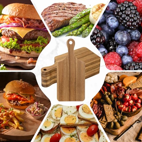 6 Pcs Thick Wood Cutting Boards Bulk for Chopping Serving (6 Count)