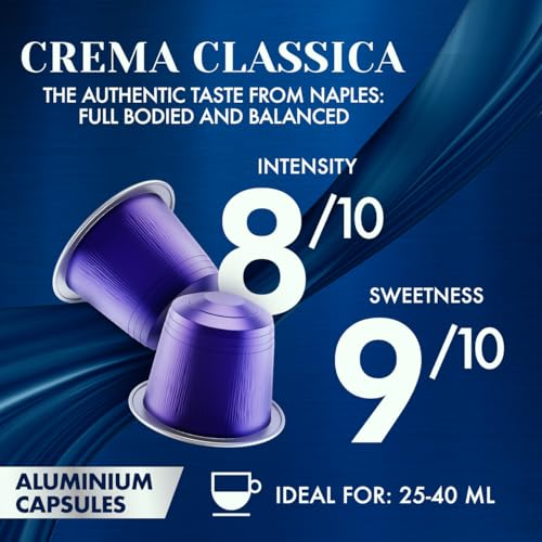 Crema Classica Aluminum Capsules Compatible with Nespresso Original Machines (50 Count)