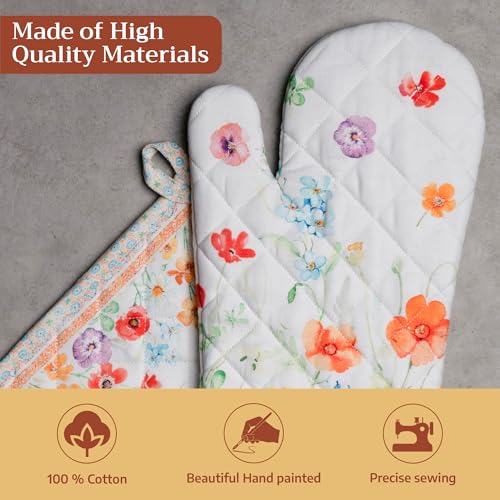 100% Cotton Oven Mitt & Pot Holder Set (2 Count)