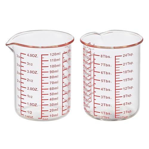 4 oz 120 ml Glass Measuring Cup with V (2 Count)