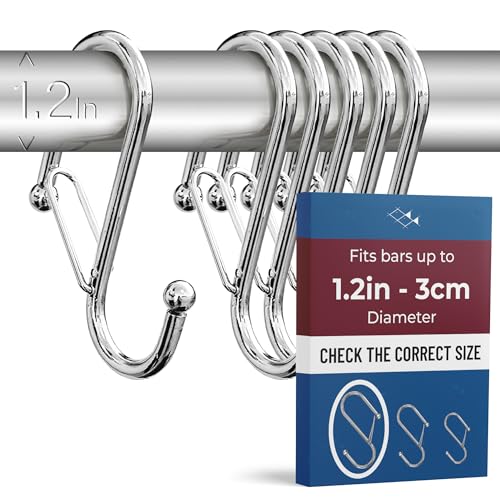 6 Pack Metal S Hooks for Hanging (6 Count)