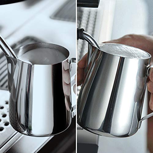 Stainless Steel Milk Frothing Pitcher Cappuccino Pitcher Pouring Jug Espresso Cup Creamer Cup for Latte Art