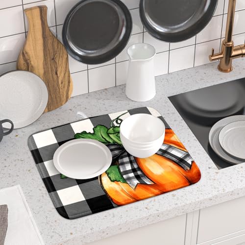 16"x18" Fall Decorative Dish Drying Mat