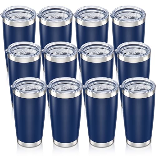 20 oz Tumbler with Lid Stainless Steel Insulated Tumblers Bulk Cups Mug (12 Count)