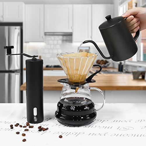 Coffee Set Coffee Dripper Server Glass Sharing Pot Pour Over Coffee Kettle Coffee Grinder Coffee Maker Set for Home Outdoor