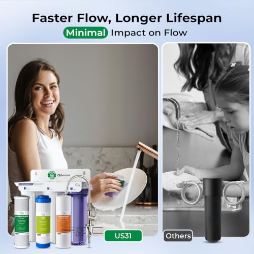 US31 3 Stage Under Sink Water Filter System with Faucet