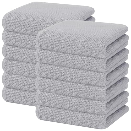100% Cotton Waffle Weave Kitchen Dish Towels 12 (12 Count)
