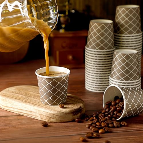 200 Pcs Count 3 oz Disposable Coffee Cups Disposable Espresso Cups Small Paper Cups 3 oz Cups for Coffee Tea Cocoa Juice Mini Paper Cups for Cafes Offices and Home