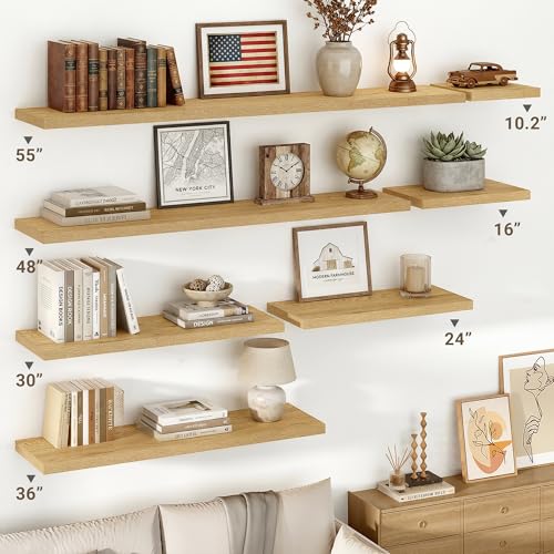 10 Inch Deep Floating Shelves for Wall 48” Set of 2 (2 Count)