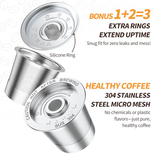 4 Pack Reusable K Cup Pods for Keurig (4 Count)