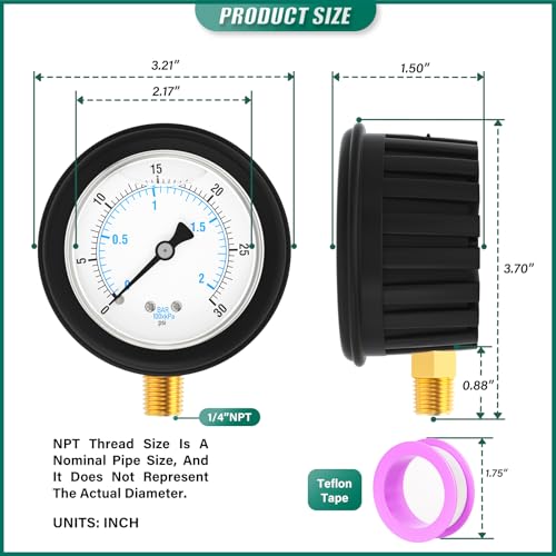 0 300PSI Stainless Steel Liquid Filled Pressure Gauge