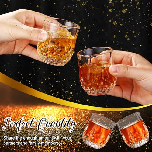 24 Pcs 2.7 oz Mini Shot Glasses Set Whiskey Tasting Glasses Heavy Duty Base Clear Shot Cup Cute Cordial Mini Wine Cups for Bourbon (24 Count)
