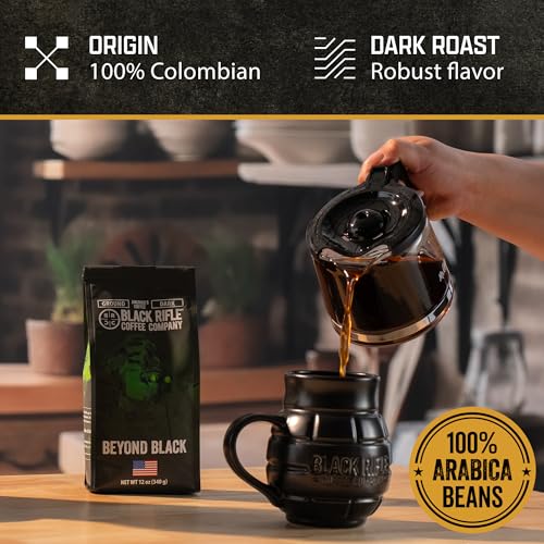 Black Rifle Coffee Dark Roast Ground Coffee Beyond Black 12 oz (12 Ounce)