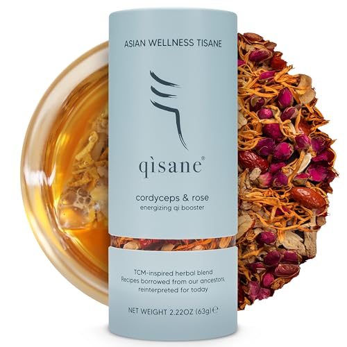 qìsane Cordyceps Tea Bags with Dried Rose Buds