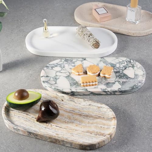 Natural Marble Tray for Bathroom Decor Countertop