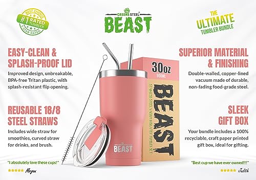 Beast 30 oz Tumbler Stainless Steel Vacuum Insulated Coffee Ice Cup Double Wall Travel Flask