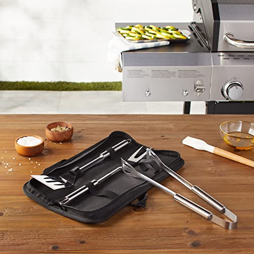 4 Piece Stainless Steel BBQ Grilling Tool Set with Carry Bag (4 Count)